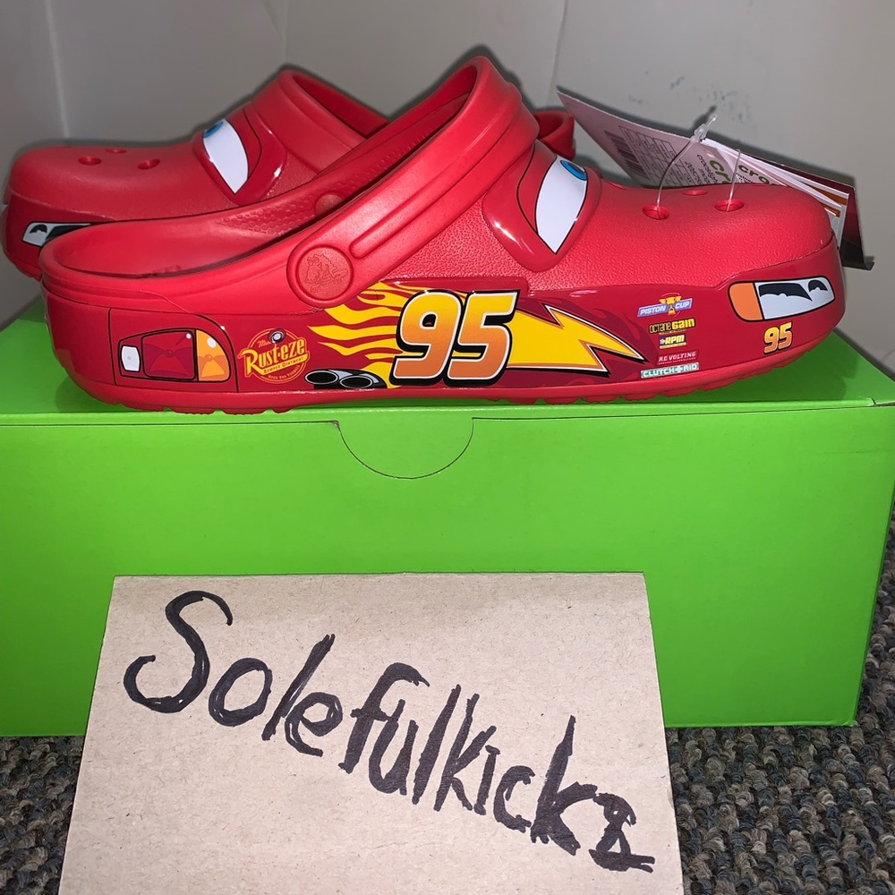 Crocs Classic Lightning McQueen Light Up Clog (Red) Sz M4/W6 New Ships Fast
